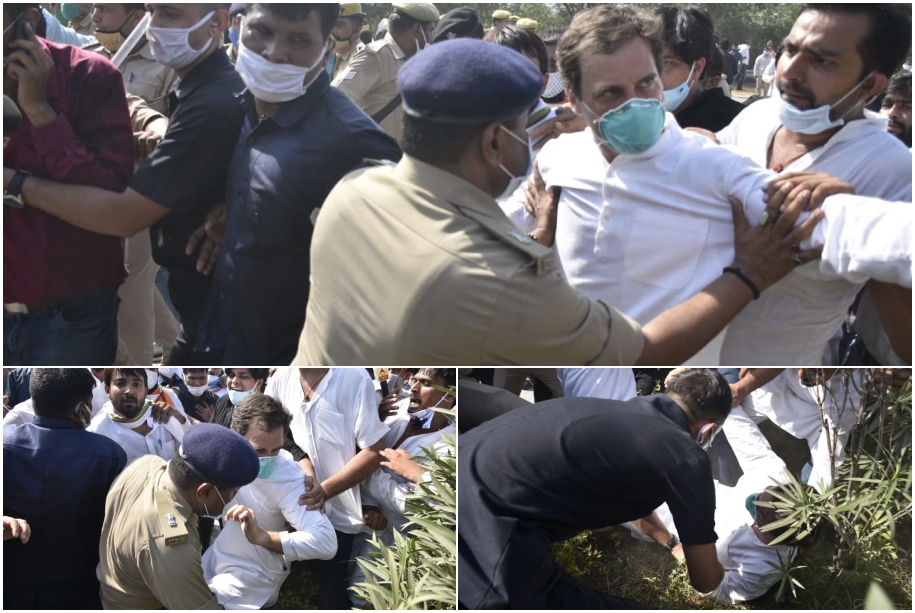 Rahul, Priyanka arrested while marching towards Hathras to meet victim family