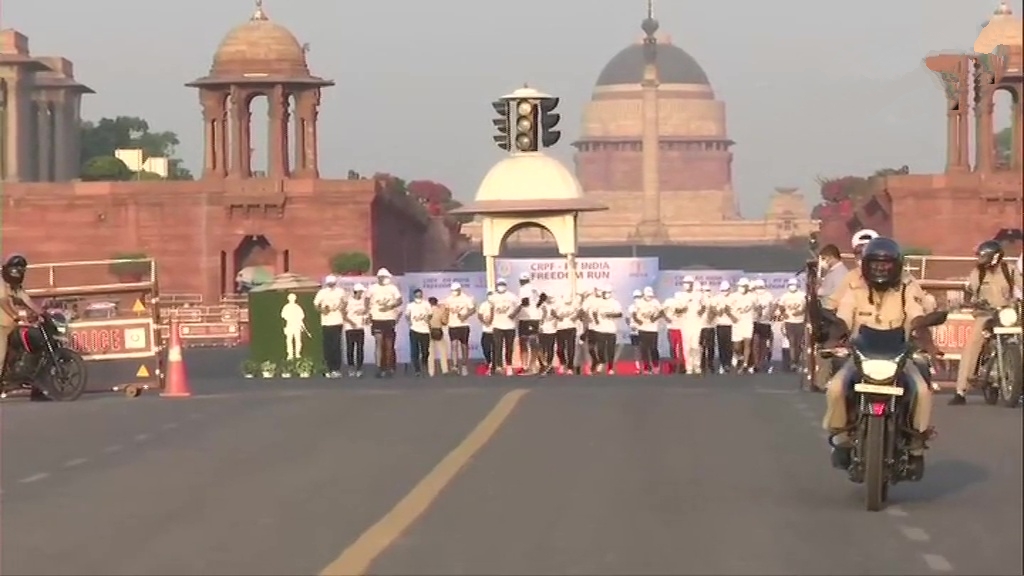 CRPF organize a run or walk event at Rajpath to mark the completion of 1 crore km