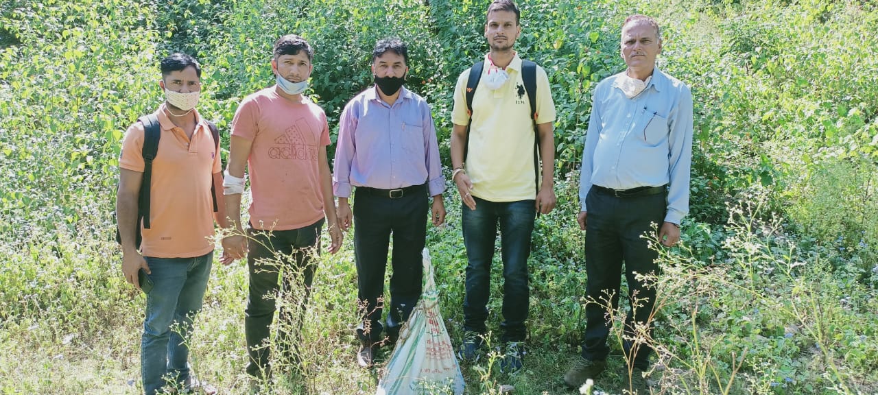 Forest Department team caught python in village Dhirad of Bhoranj