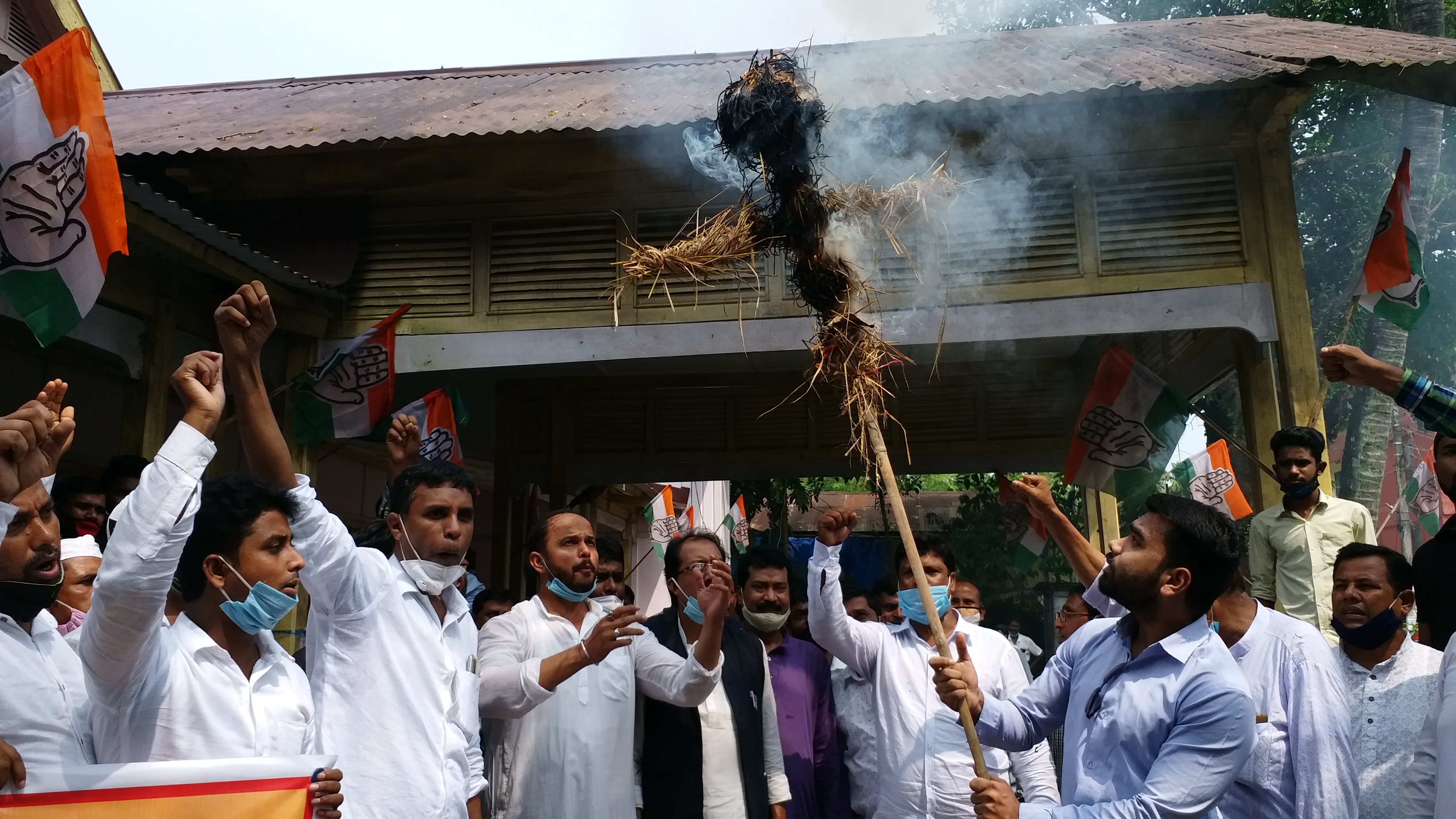 Congress protest in Dhubri