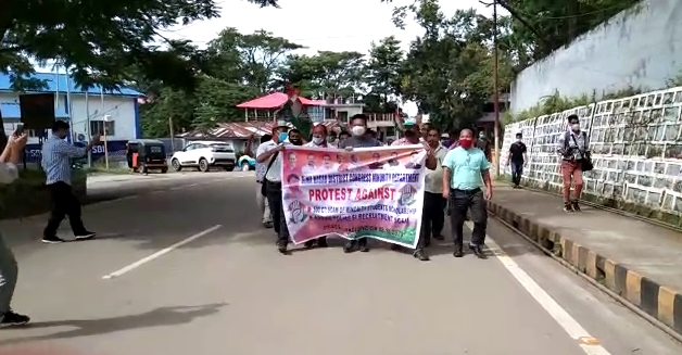 Congress protest in Dima Hasao