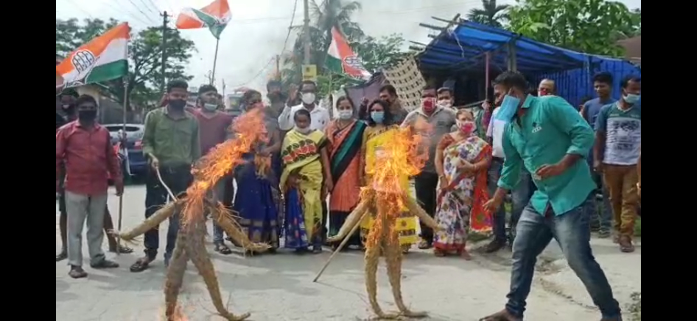 Congress protest in Rangia