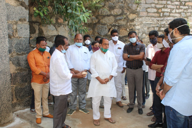 minister indrakaran reddy inaugurated  shamgarh fort lighting works in nirmal district