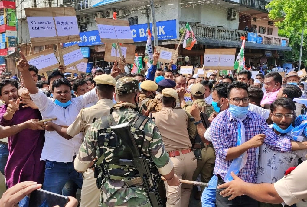 Congress protest in Barpeta