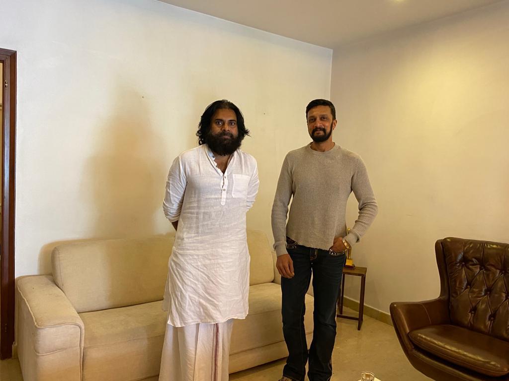 Kannada Hero Sudeep Meet Pawan kalyan