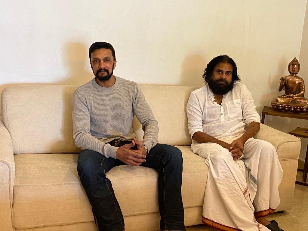 Kannada Hero Sudeep Meet Pawan kalyan