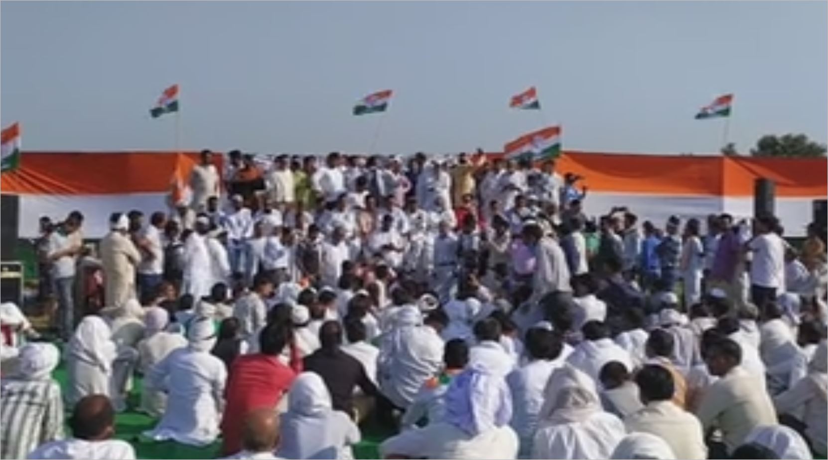 protest of congress against agricultural law in muzaffarnagar