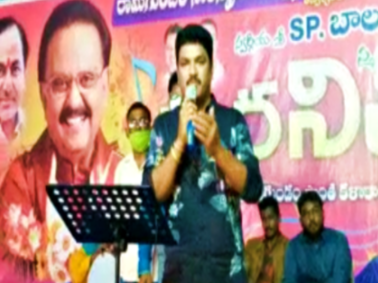 swara nivali program for  singer SP balu in Godavarikhani