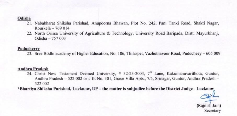 24 ନକଲି ବିଶ୍ବବିଦ୍ୟାଳୟ ଲିଷ୍ଟ ଜାରି କଲା UGC, ଓଡିଶାରୁ 2 ୟୁନିଭର୍ସିଟି ସାମିଲ