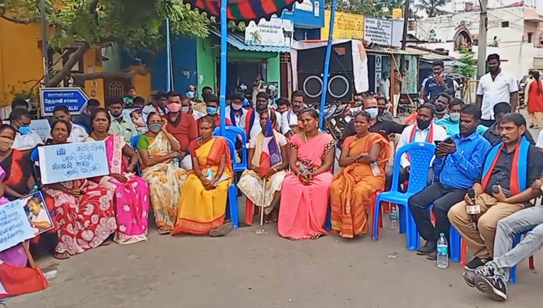 vck-protest-in-tiruvallur-against-hathras-rape