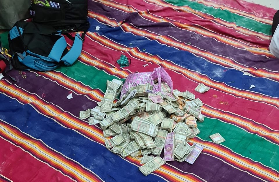 Rs 96 Lakhs seized in the raid by CCB, at a gambling centre in Bengaluru today