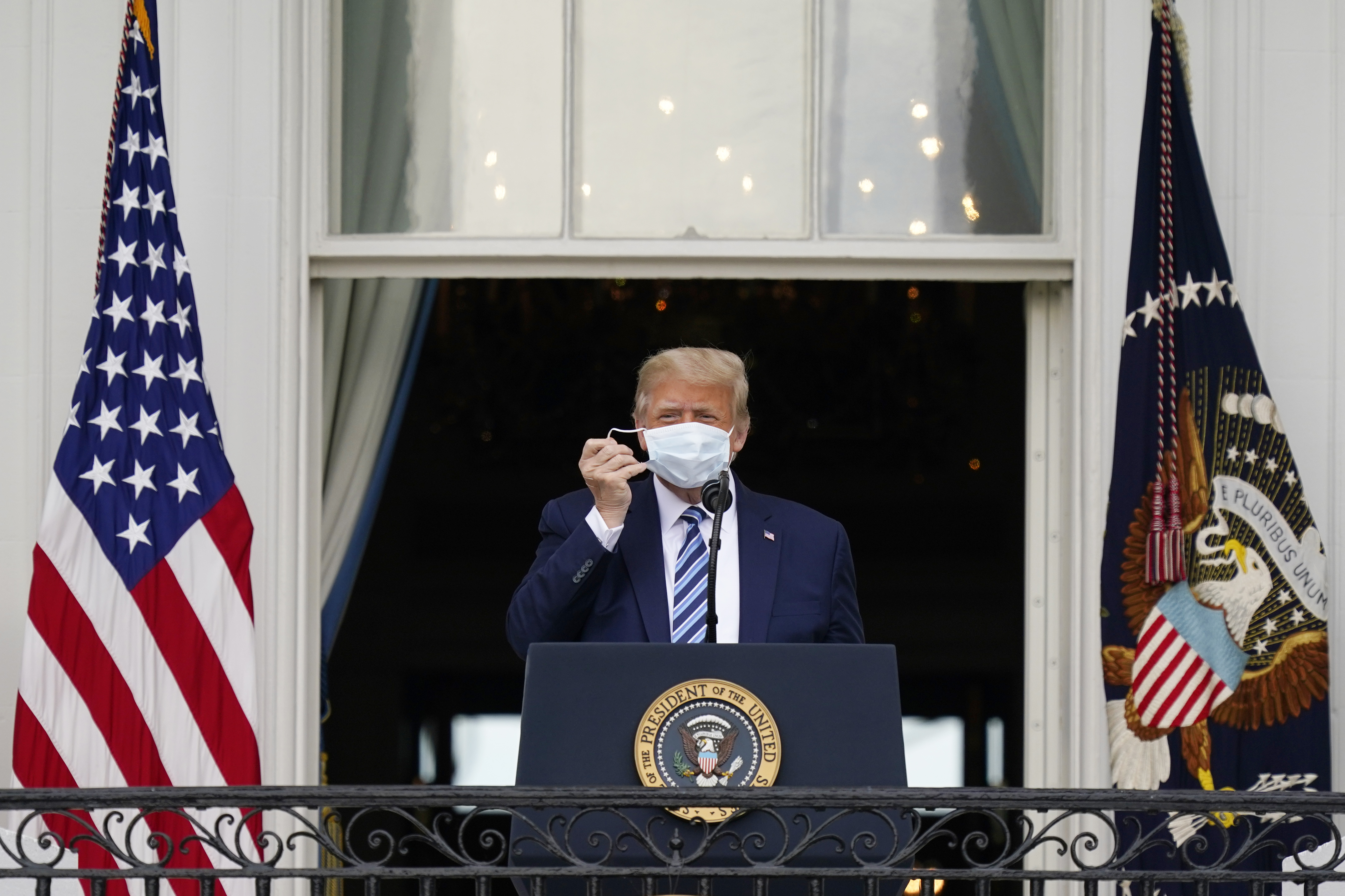 Trump claims he free of virus