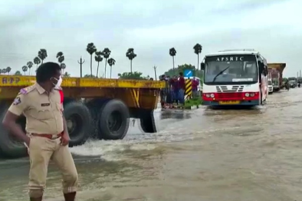 water logging in Andhra Pradesh's Krishna district