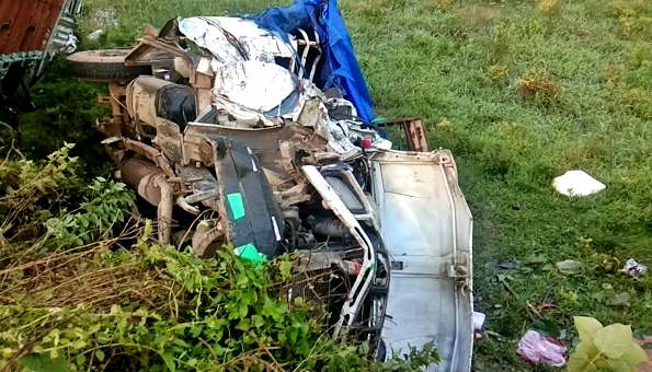 Truck accident in Sivasagar