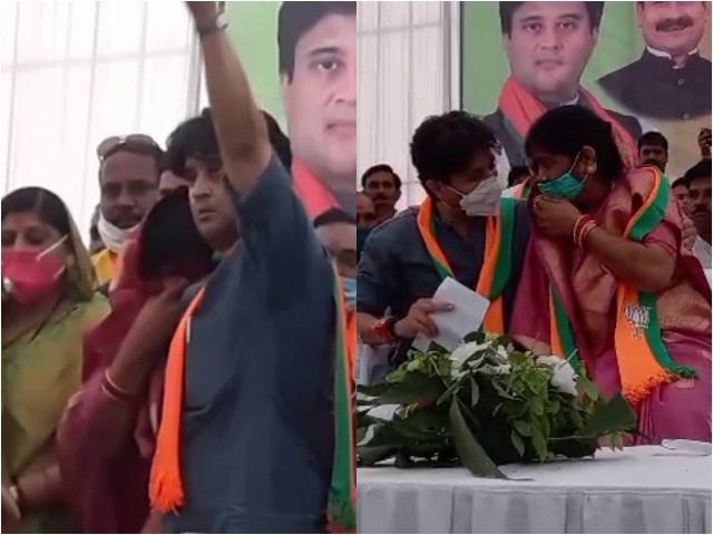 Minister Imarti Devi caught Jyotiraditya Scindia crying during election campaign in Morena