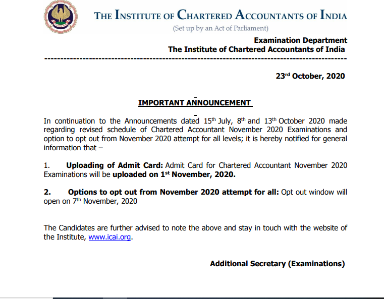 ICAI notification