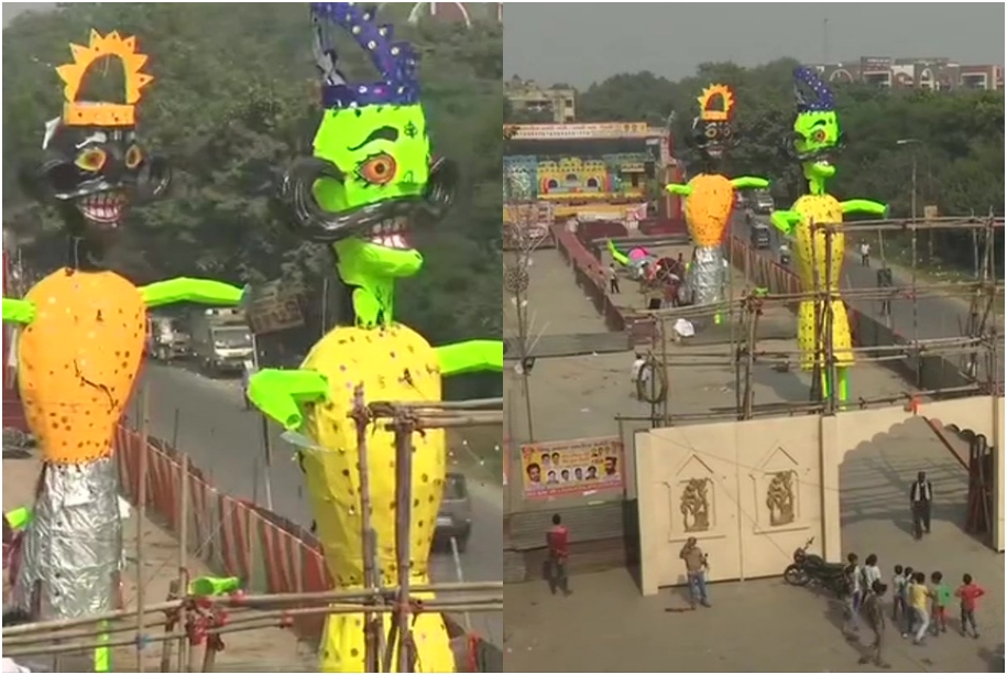 Effigies of Ravan set up in Delhi