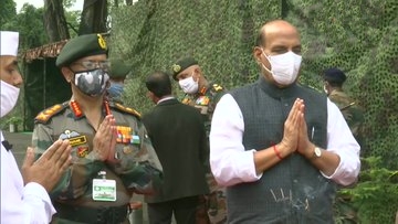 Rajnath Singh performs 'Shastra Puja', says Army won't let anyone take an inch of country's land