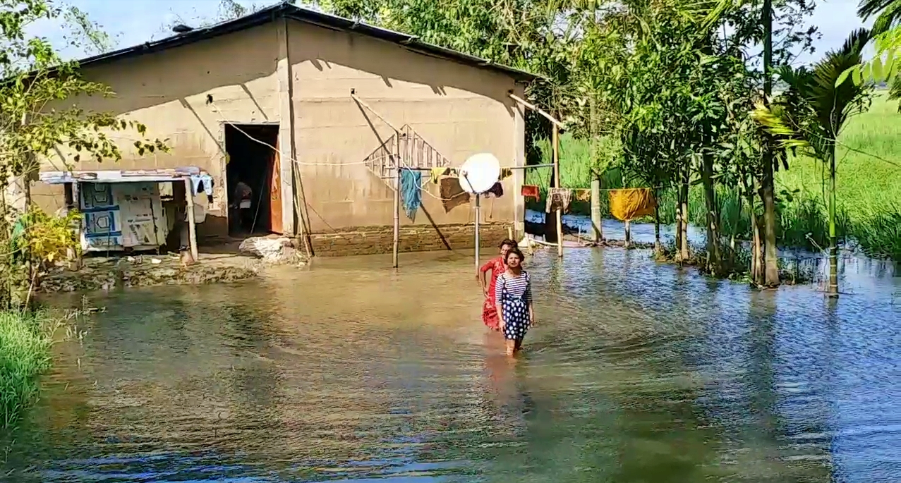 flood due to heavy rainfall in Morigaon