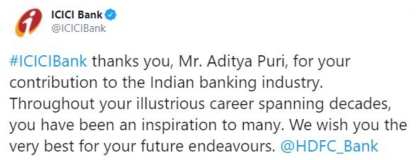 बैंकिंग क्षेत्र के लिए आप प्रेरणा हैं- आदित्य पूरी से आईसीआईसीआई बैंक
