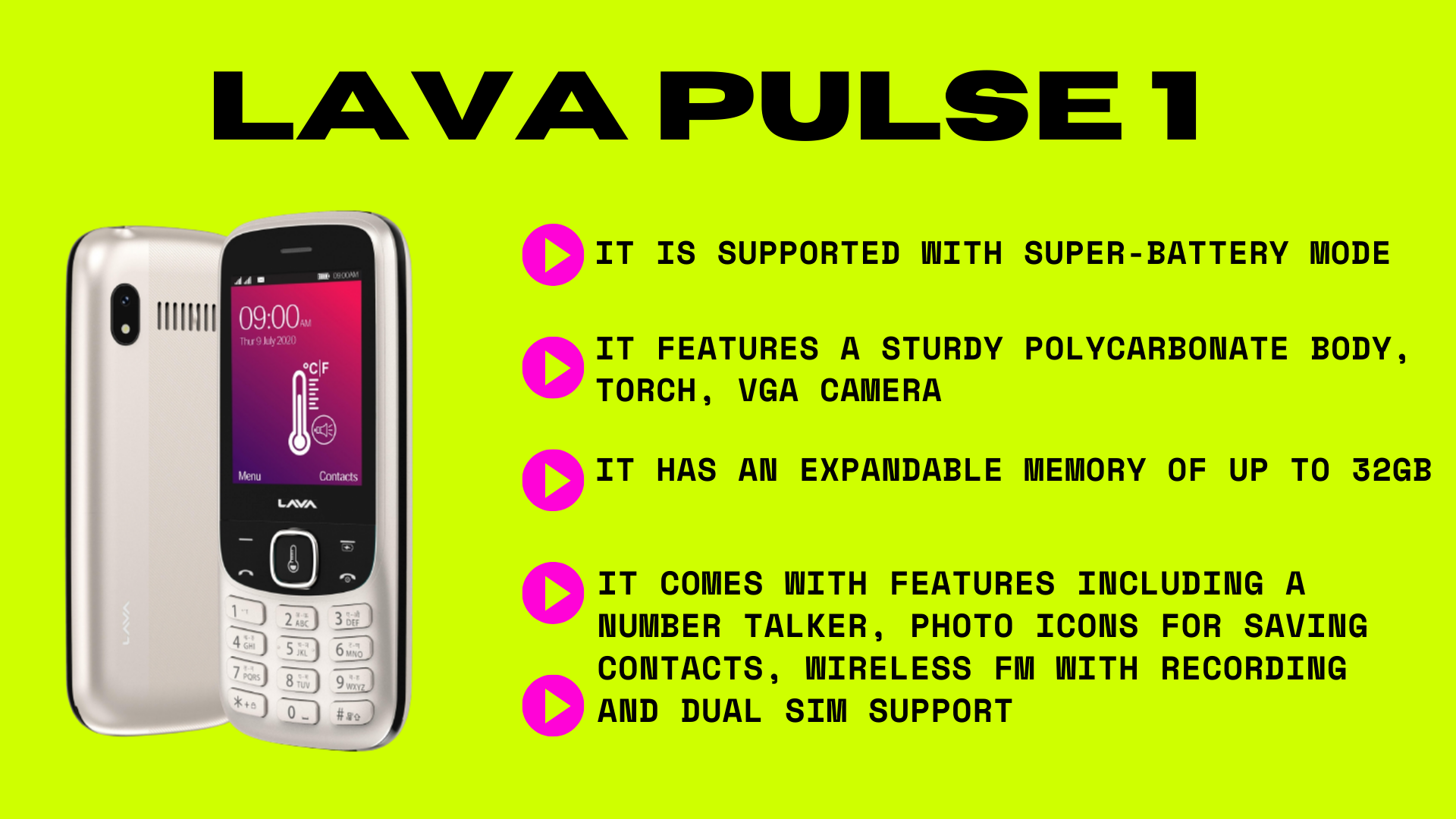 lave pulse 1 ,lava pusle 1 features