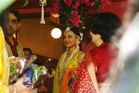 haldi ceremony at Kajal Aggarwal house