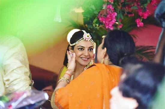 haldi ceremony at Kajal Aggarwal house