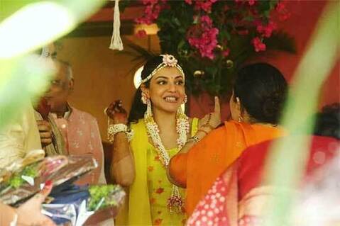 haldi ceremony at Kajal Aggarwal house