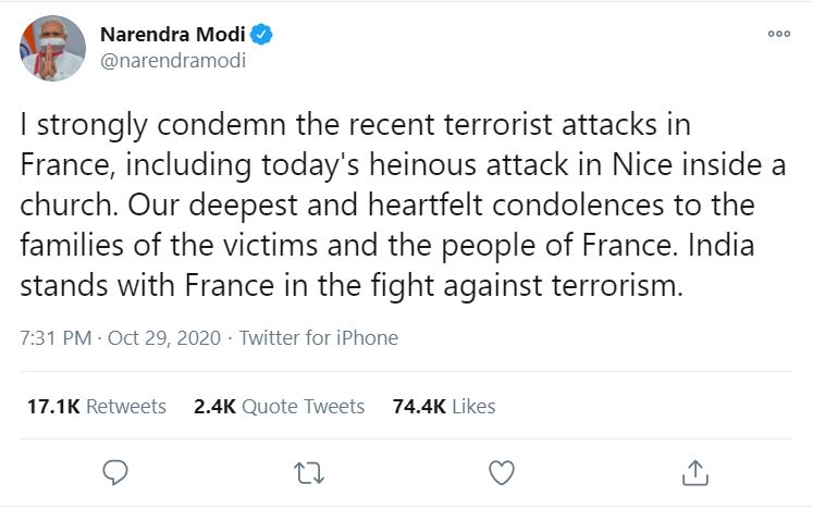 Narendra Modi's tweet