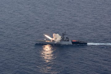 Anti-Ship missile (AShM) fired by Indian Navy's Guided Missile