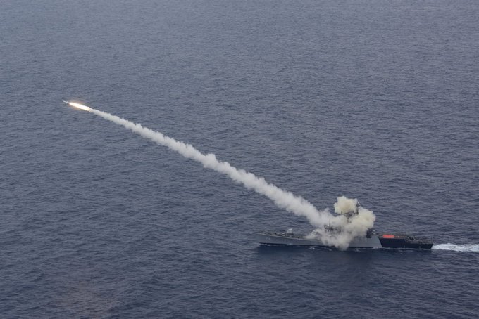 Anti-Ship missile (AShM) fired by Indian Navy's Guided Missile