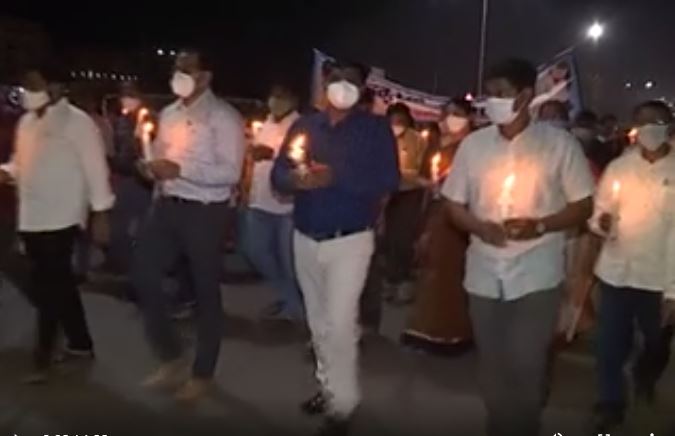 candle rally for awareness on coronavirus