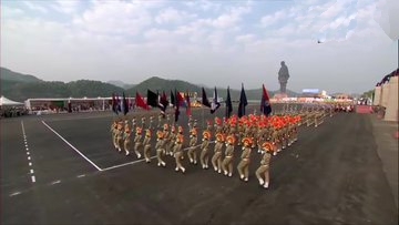 Prime Minister Narendra Modi pays tribute to Sardar Vallabhbhai Patel on his birth anniversary, at the Statue of Unity