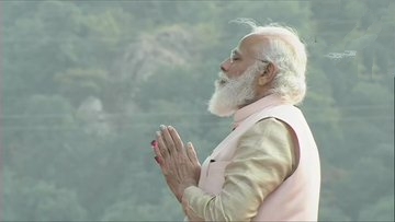 Prime Minister Narendra Modi pays tribute to Sardar Vallabhbhai Patel on his birth anniversary, at the Statue of Unity