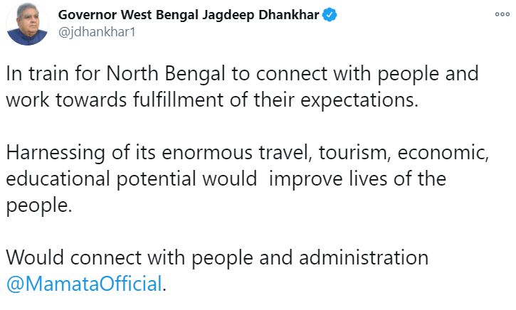 west bengal governor leaves for darjeeling