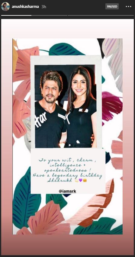 Anushka Sharma wished SRK on birthday