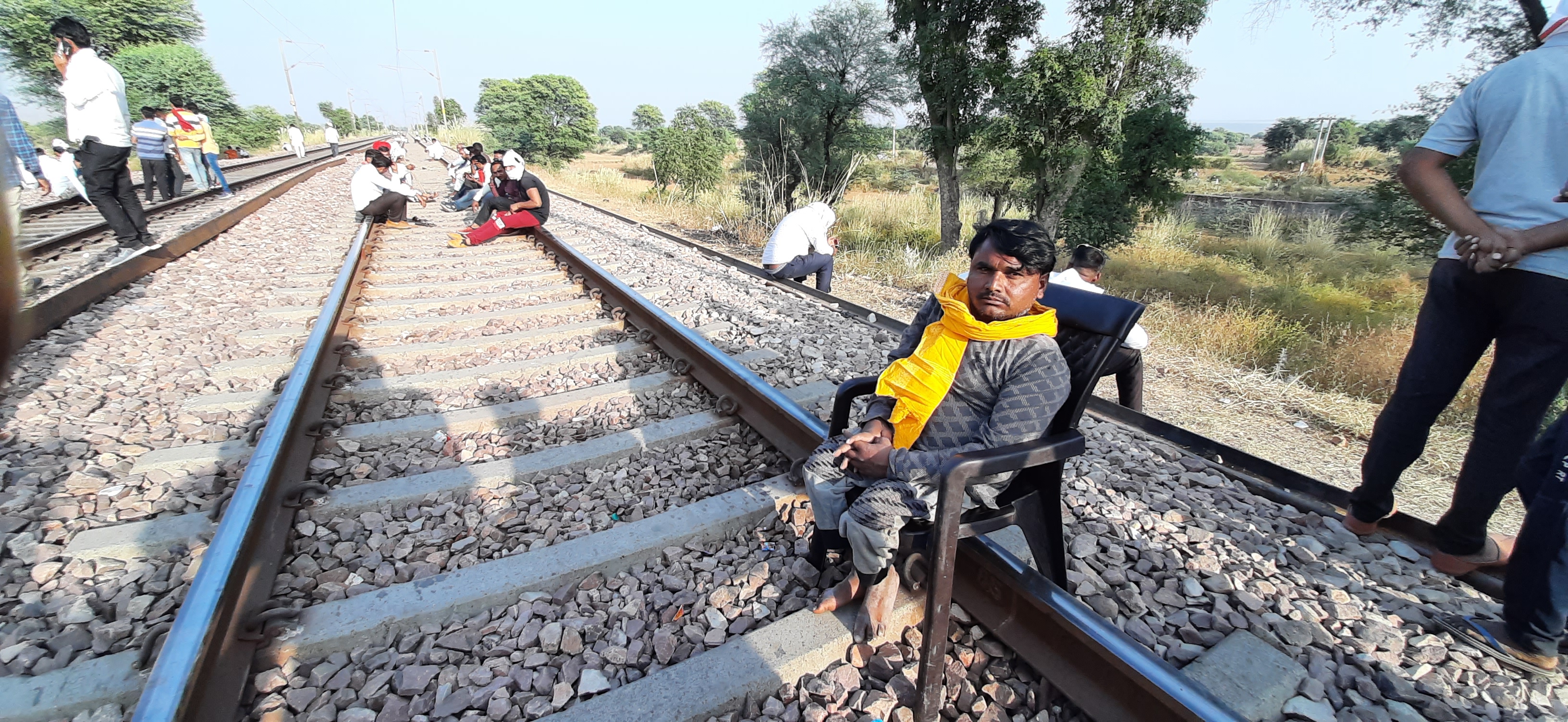 monk are also agitating on railway track,  Gurjar reservation movement