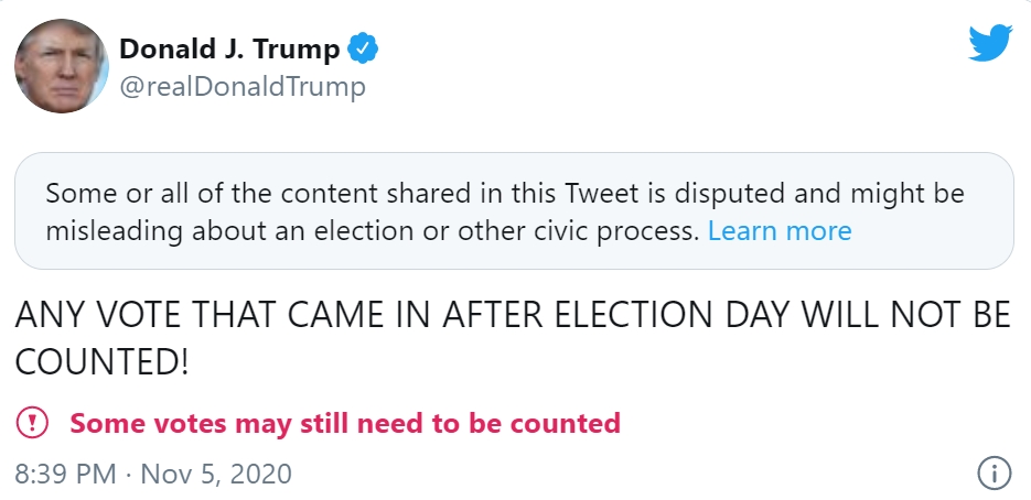 Twitter flags another Trump's post