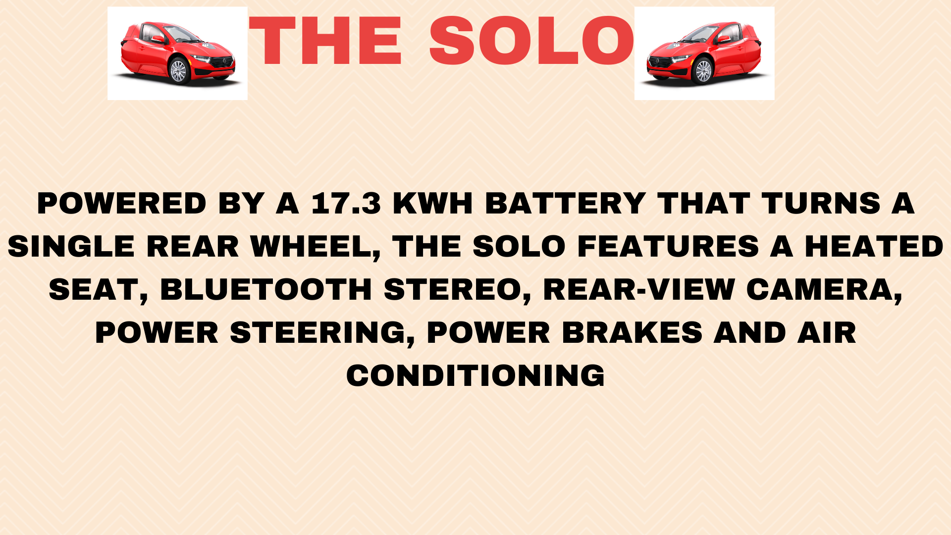 features of SOLO,SOLO CAr