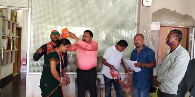 BJP joining program at Minister Jogen Mohan residence