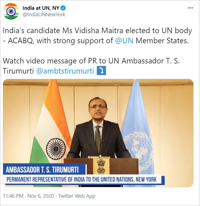 India garners big victory as its candidate secures position to key UN committee