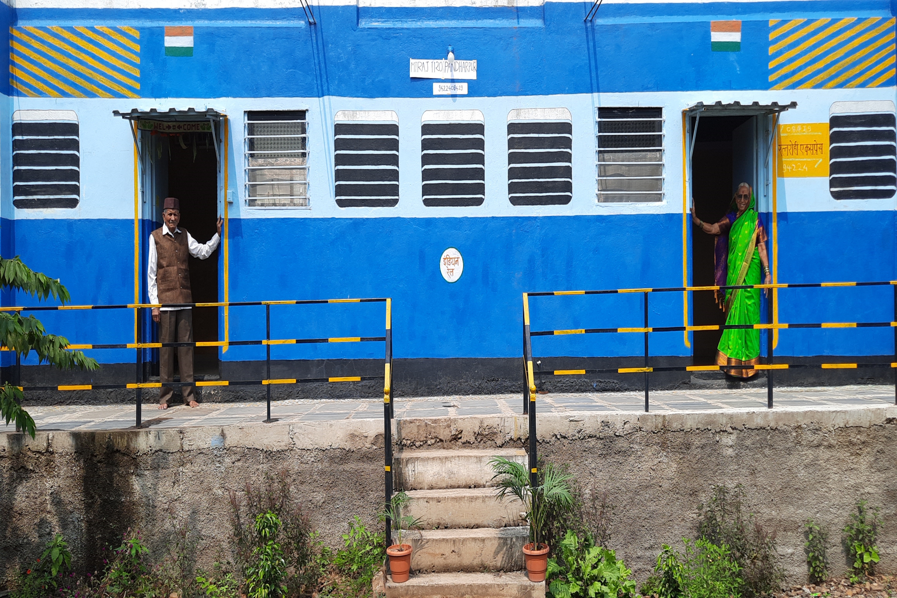 Retired employee exhibits love for Railways with built a train home in Maharashtra