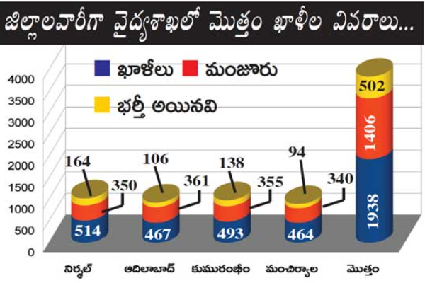 shortage of medical staff in government hospitals in joint adilabad district