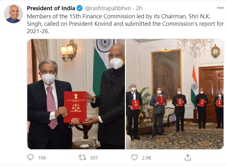 Tweet of the President of India