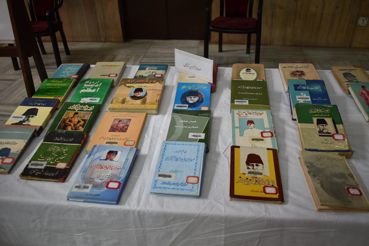 Exhibition of books in Maulana Azad Library