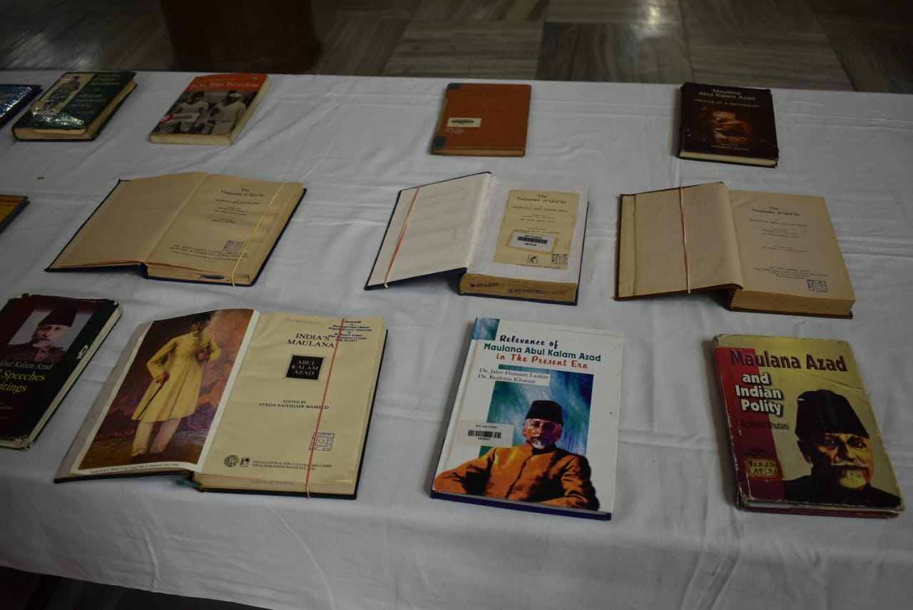 Exhibition of books in Maulana Azad Library