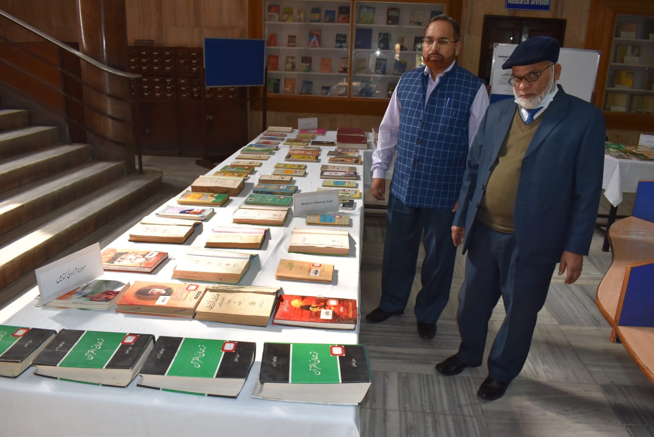 Exhibition of books in Maulana Azad Library