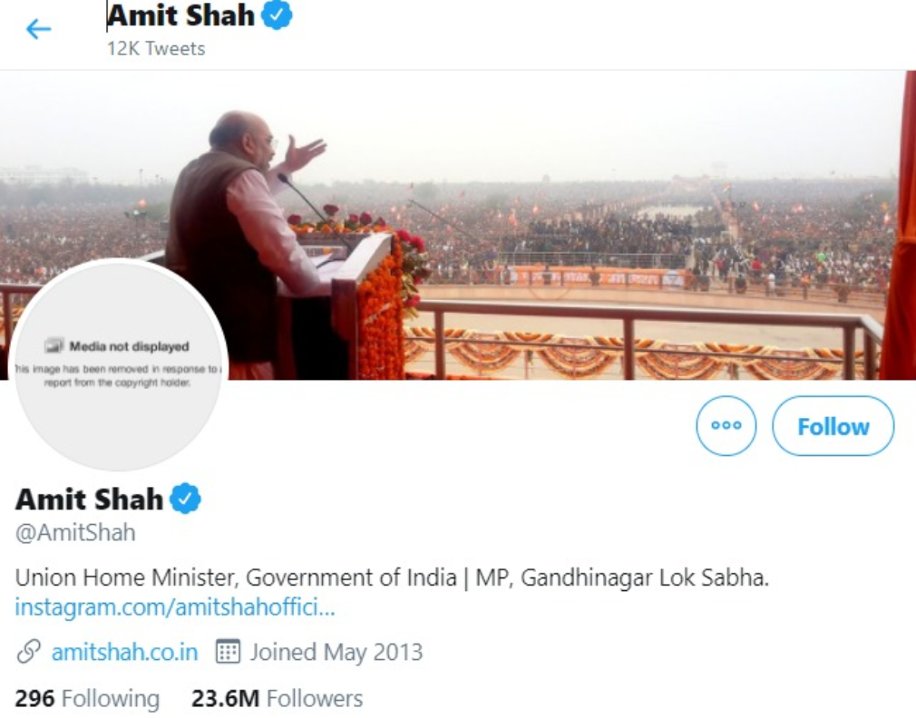 Twitter removes Home Minister Amit Shah's DP, reinstates