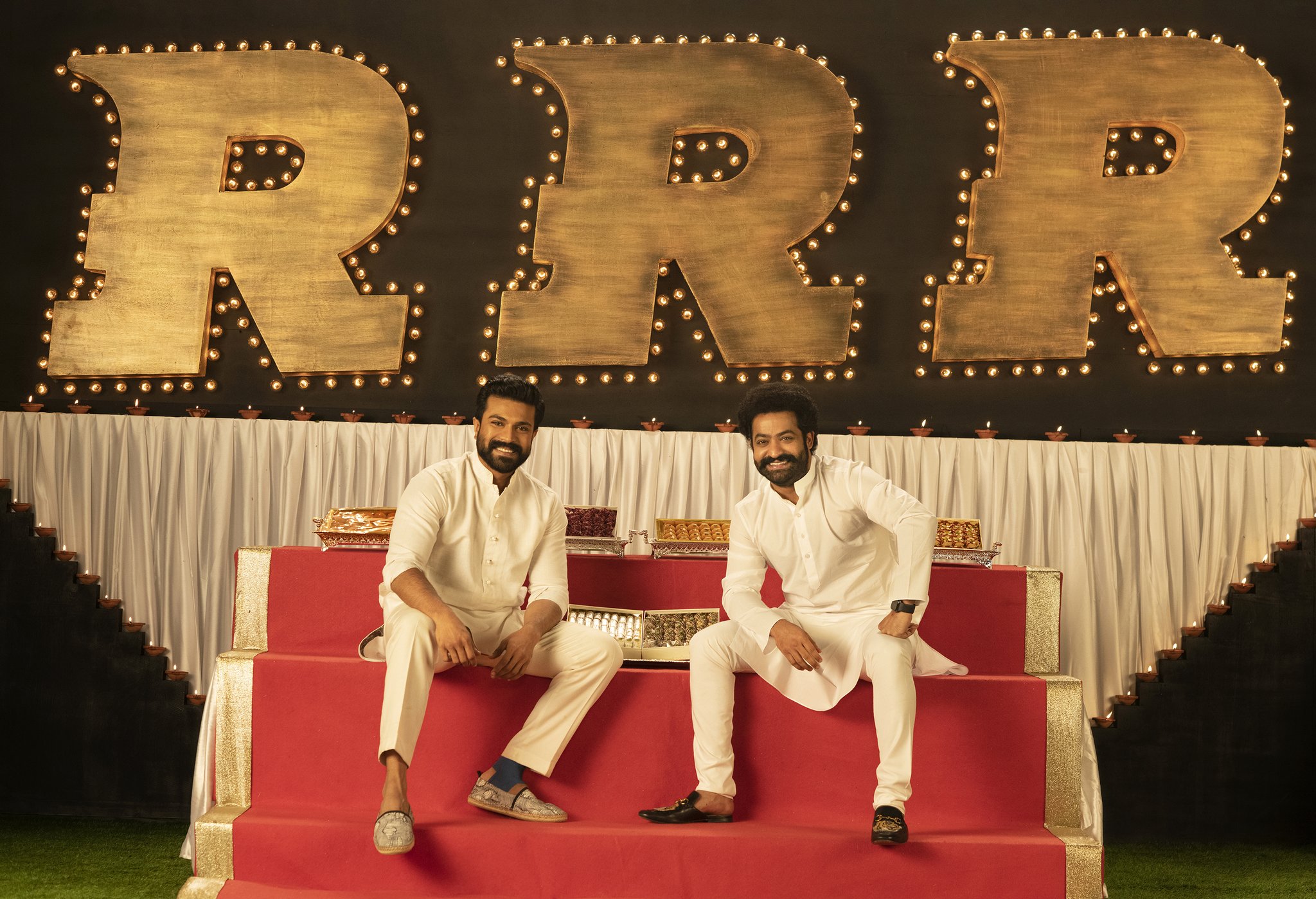 SS Rajamouli, Jr NTR, Ram Charan spread festive cheer in special RRR Diwali wish