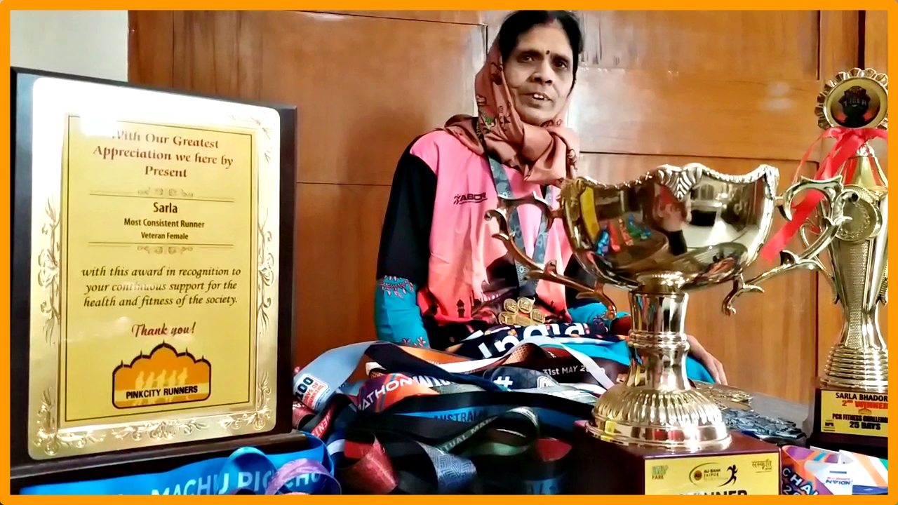 64 year old female runner of Jaipur Sarala Bhadoria, Jaipur News